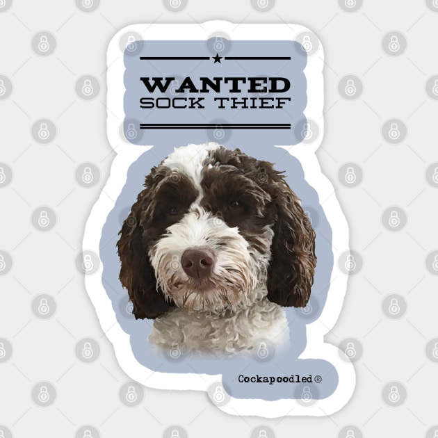 Cockapoo / Doodle Dog Sock Thief Sticker by WoofnDoodle 